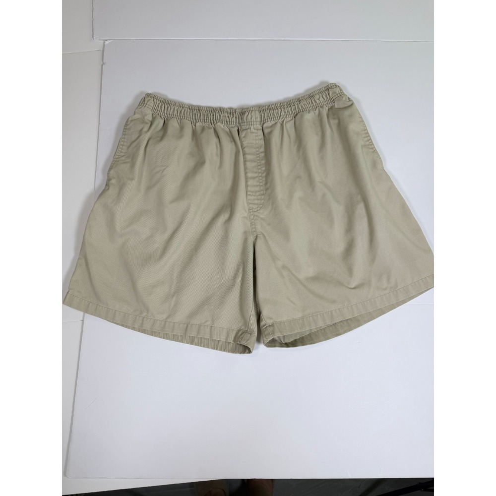 Puritan Chino Shorts Mens 2XL Tan Slash Pockets Drawstring Waist Summer Wear